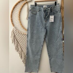 Princess Polly Light Blue Straight Leg Jeans